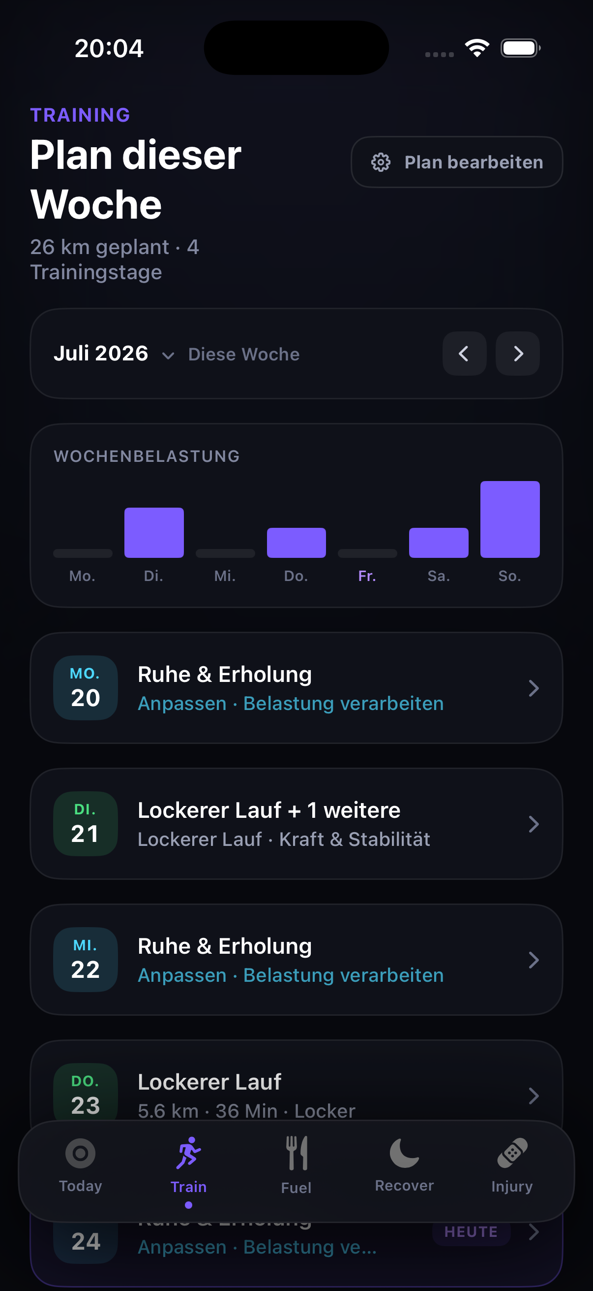 Screenshot: Auswertung — 9:19.5